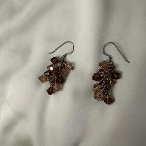 Chic Brown Cluster Earrings